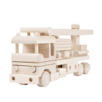 Feuerwehr, Holzfeuerwehrauto, Holzspielzeug, 33 × 7 × 12 cm