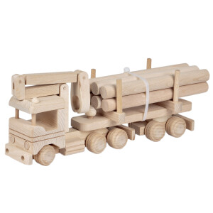 Holz-Lkw mit Kran, Holzspielzeug, Kinderspielzeug,...