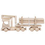 Holz-Lkw mit Kran, Holzspielzeug, Kinderspielzeug, 32 × 9 × 15 cm