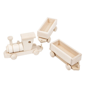 Zug mit 2 Anhängern, Holzeisenbahn,...