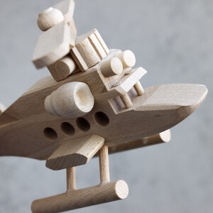Hubschrauber aus Holz, Holzspielzeug, 29 × 20 × 13 cm