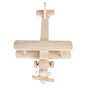 Doppeldecker Holzflugzeug, Holzspielzeug 34 x 20 x 8 cm