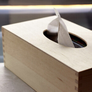 Holz Tissuebox mit verschiebbarem Boden, Taschentuchbox