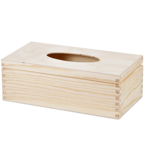 Taschentuchbox aus Holz, Kosmetik-Tissuebox mit Klappdeckel
