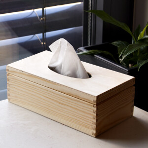 Taschentuchbox aus Holz, Kosmetik-Tissuebox mit Klappdeckel