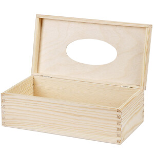 Taschentuchbox aus Holz, Kosmetik-Tissuebox mit Klappdeckel