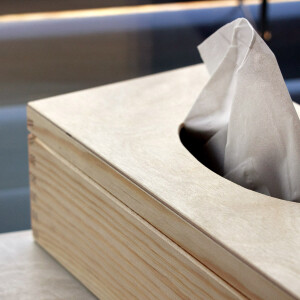 Taschentuchbox aus Holz, Kosmetik-Tissuebox mit Klappdeckel