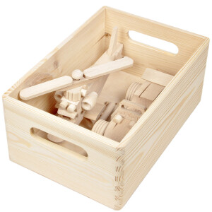 Offene Aufbewahrungskiste aus Vollholz 30 x 20 x 13 cm