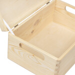 Holzkiste mit Deckel und Griffen, 30 × 20 × 14 cm