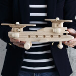 Helikopter, Lastenhubschrauber aus Holz, 28 × 19 × 14 cm