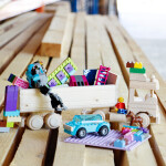 Muldenkipper, Sandkasten-Holzspielzeug aus Holz, 30 × 7 × 10 cm