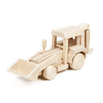Bagger aus Holz, Radlader Holzspielzeug, 27 × 7 × 10 cm