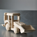 Bagger aus Holz, Radlader Holzspielzeug, 27 × 7 × 10 cm