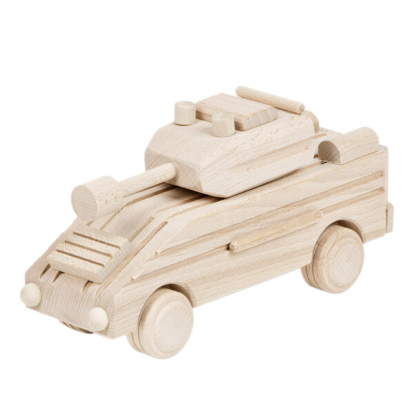 Panzerfahrzeug aus Holz, Spielzeugauto, Holzauto, 22 × 8 × 12 cm