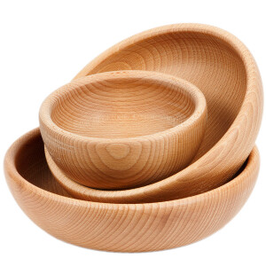 Schüssel aus Holz, 1 Liter Küchenschale, Holzschale