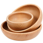 Schüssel aus Holz, 1 Liter Küchenschale, Holzschale