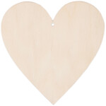 Großes Holzherz mit Fädelloch, 10 × 10 cm, Holz-Herzen