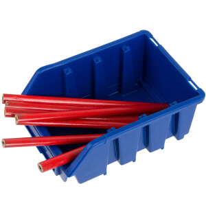 blaue Stapelbox aus Kunststoff mit hoher Traglast Wandlasche