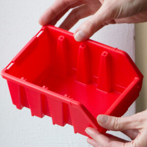roter Materialbehälter mit Wandbefestigung 1 Liter...