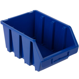 blaue große Stapelkiste mit Etikettenfach und...