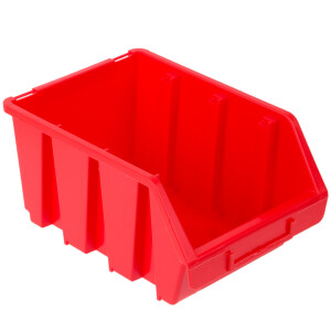 roter Materialflussbehälter 3,8 Liter und Stapelbox für Werkzeugwände