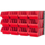 roter Materialflussbehälter 3,8 Liter und Stapelbox für Werkzeugwände