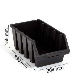 Industrie- Stapelbox 8 Liter Größe 4 Sichtlagerkasten Schwarz