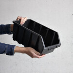 Industrie- Stapelbox 8 Liter Größe 4 Sichtlagerkasten Schwarz