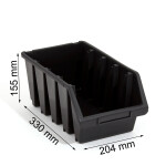 Industrie- Stapelbox 8 Liter Größe 4 Sichtlagerkasten Schwarz
