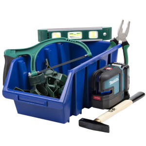 Regalkiste in Blau stapelbarer Materialkasten 8 Liter