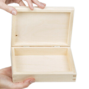 Bilderkiste mit Klappdeckel 17 x 12 x 5,5 cm, Holzkiste