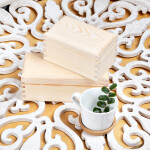 Natürliche Teekiste mit 3 Unterteilungen und Deckel