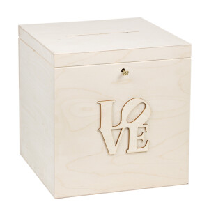 Große Kartenbox 25 × 29 × 30 cm mit Schlitz und Schlüssel