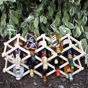 Weinregal aus Holz für 10 Weinflaschen, klappbar