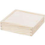 Holzkiste mit Schiebedeckel und 2 Fächern, 18 × 18 × 5 cm