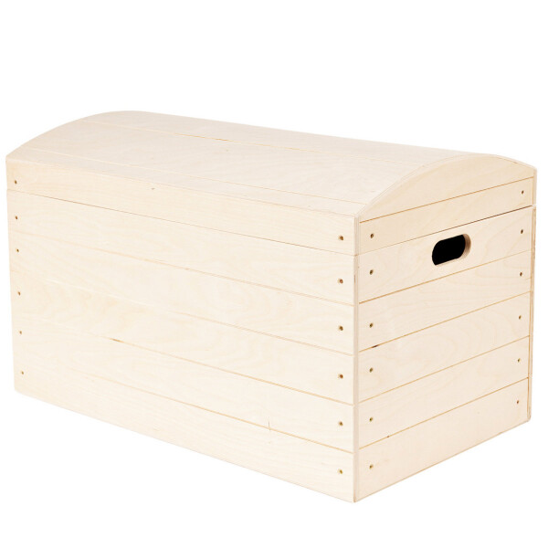 Große Holzkiste mit Deckel, Bettkiste aus Holz, 56 × 33 × 35 cm