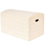 Große Holzkiste mit Deckel, Bettkiste aus Holz, 56 × 33 × 35 cm