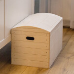 Große Holzkiste mit Deckel, Bettkiste aus Holz, 56 × 33 × 35 cm