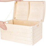 Große Holzkiste mit Deckel, Bettkiste aus Holz, 56 × 33 × 35 cm