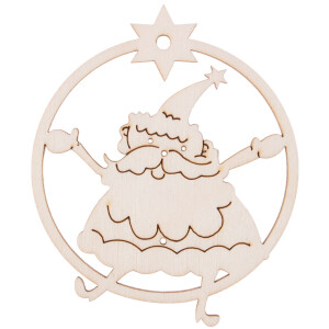 Gravierter Weihnachtsmann 9 x 8 cm in Christbaumkugel