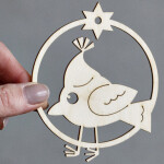 Vogel mit Mütze 9 x 8 cm Weihnachtsbaumschmuck