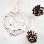 Vogel mit Mütze 9 x 8 cm Weihnachtsbaumschmuck