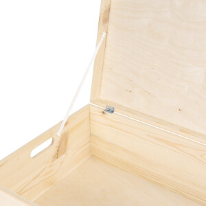 Große Holzkiste mit Deckel, 46 Liter, Tragegriffe, 60 × 40 × 23 cm