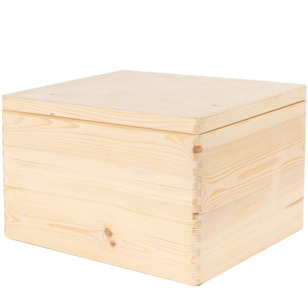 Spielzeugkiste aus Holz mit Klappdeckel, 24 Liter, 40 × 30 × 24 cm