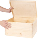 Spielzeugkiste aus Holz mit Klappdeckel, 24 Liter, 40 × 30 × 24 cm