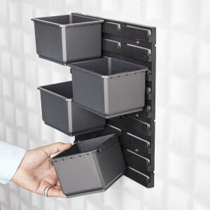 Wandplatte für Werkstattwand, Stapelboxen Halteplatte