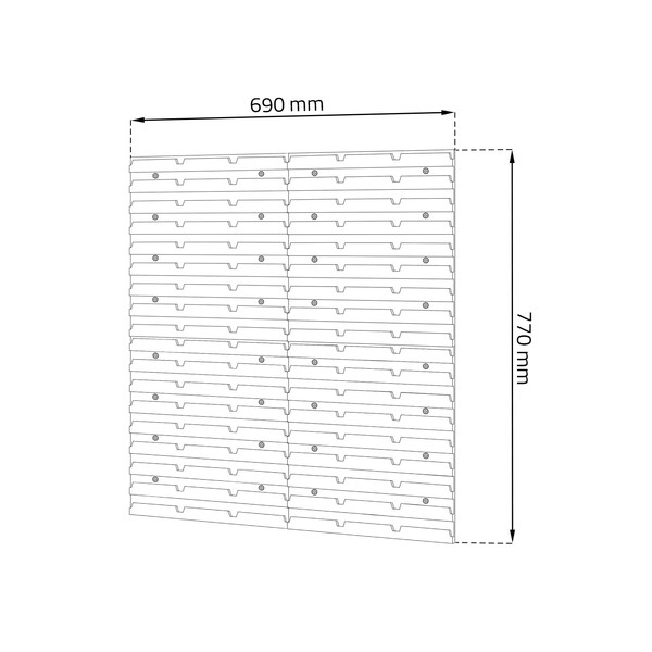 universelle Wandplatten für Stapelboxen 690 x 770 mm Wandregal Lagerregal Regalsystem Wandtafel