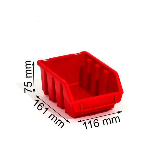 roter Materialbehälter mit Wandbefestigung und 1 Liter Fassungsvermögen