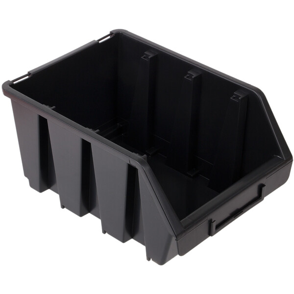 Stapelbox als schwarzer Werkzeugkasten 3,8 Liter Sichtlagerkiste