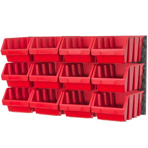 roter Materialflussbehälter 3,8 Liter und Stapelbox für Werkzeugwände